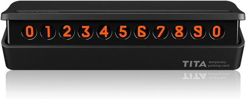 Temporary parking card,Creative reversible hidden Mobile phone number plate for Automotive Interior Accessories (Black)