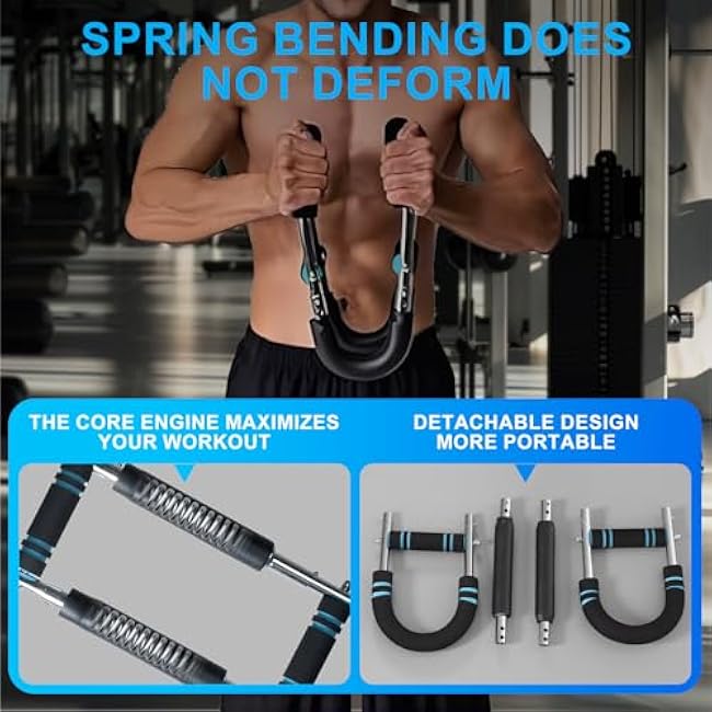 Adjustable Power Twister Bar: Arm and Chest Muscle Trainer, Gorilla Bar for Chest Workout, Arm Twister Exerciser, Chest Clip Muscle Trainer, Home Fitness Equipment