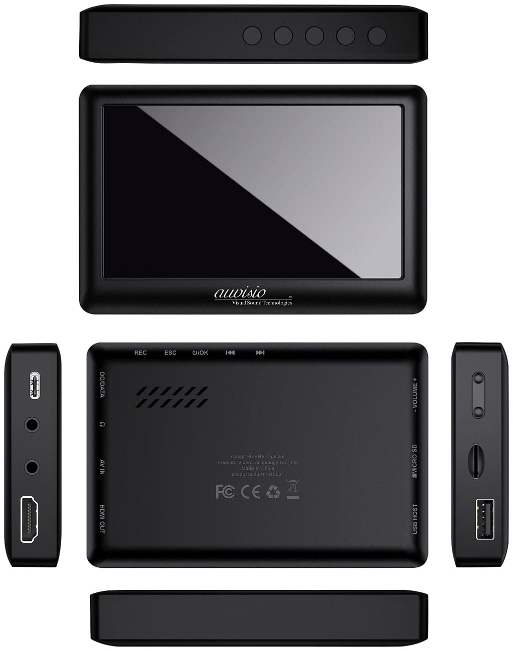 auvisio Videorekorder: Video-Rekorder für analoge Quellen, 4,3" / 10,9 cm Farbdisplay, Akku (Video Grabber, Capture, Card)