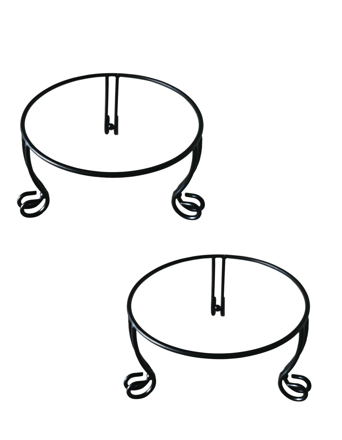 2 Stück Metallständer für 25,4 oder 30,5 cm große Gartenkugeln, Metallständer für Pflanzen- oder Blumentopfhalter, Vogeltränken-Schalenständer, 12,7 cm hoch, Schwarz