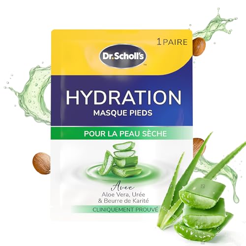 Scholl EXPERTCARE - Masque de pieds intensif à l'aloe vera - Soin hydratant - 1 paire de chaussettes jetables