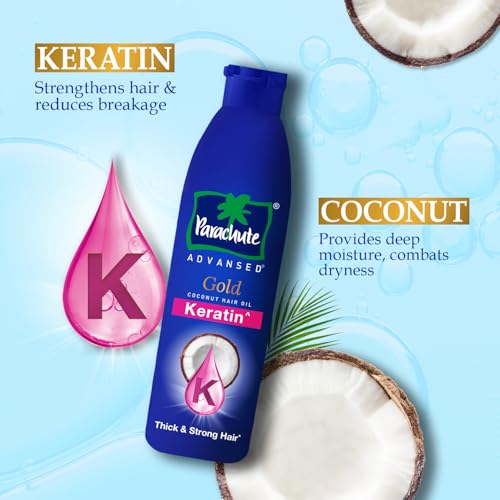 Image of Parachute Advansed Gold Keratin Coconut Hair Oil | Thick & Smooth Hair| No Paraben or Silicone | 300ml
