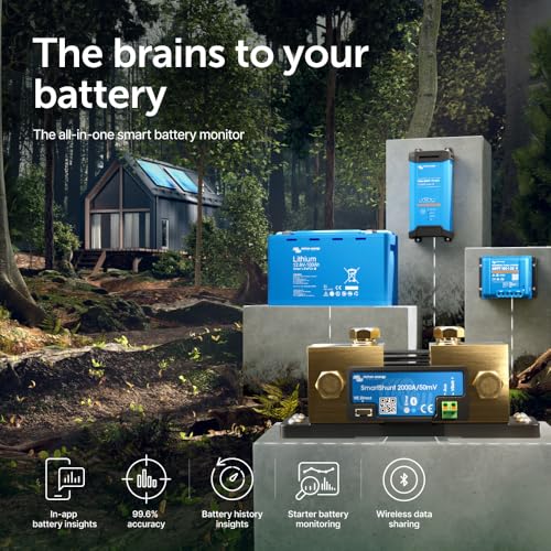 Image of Victron Energy SmartShunt Battery Monitor (Bluetooth) - Victron Smart Shunt - 6.5V-70V, 2000 amp