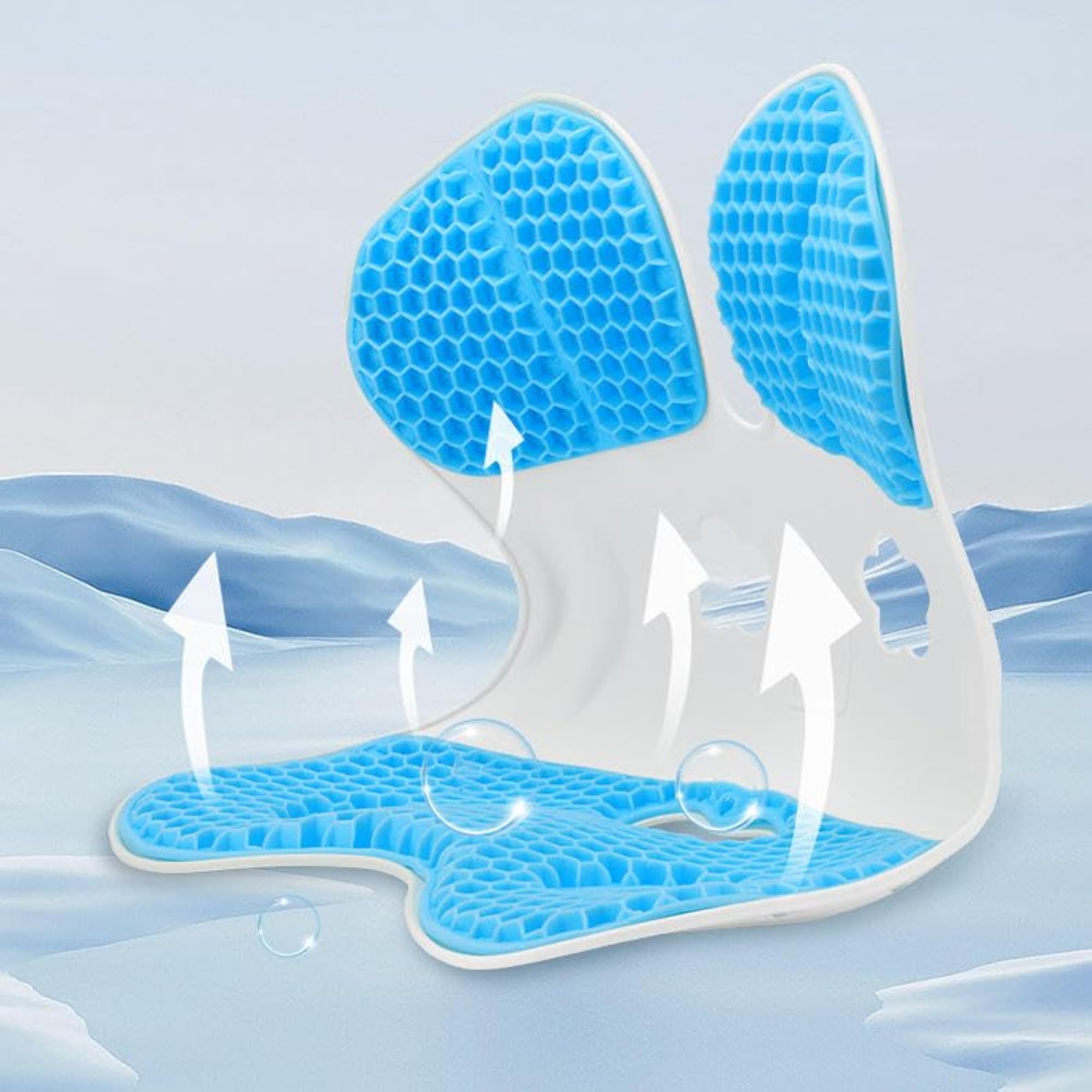 Lumbar Back Support with Hard Chair Cushion