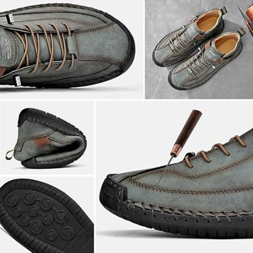 Beelovy Shoes for Men, EaseStep Leather Sneakers, Soft Comfort & Orthopedic Support, Slip on Lightweight Loafers, Handmade Ankle Boots for Driving and Walking3