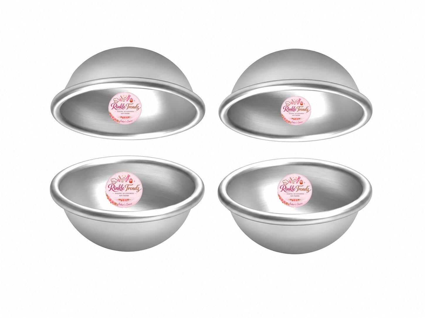 RINKLE TRENDZ Aluminium Bath Bomb Mould -Set of 4 Pieces, Size 2 Inches-picture-30