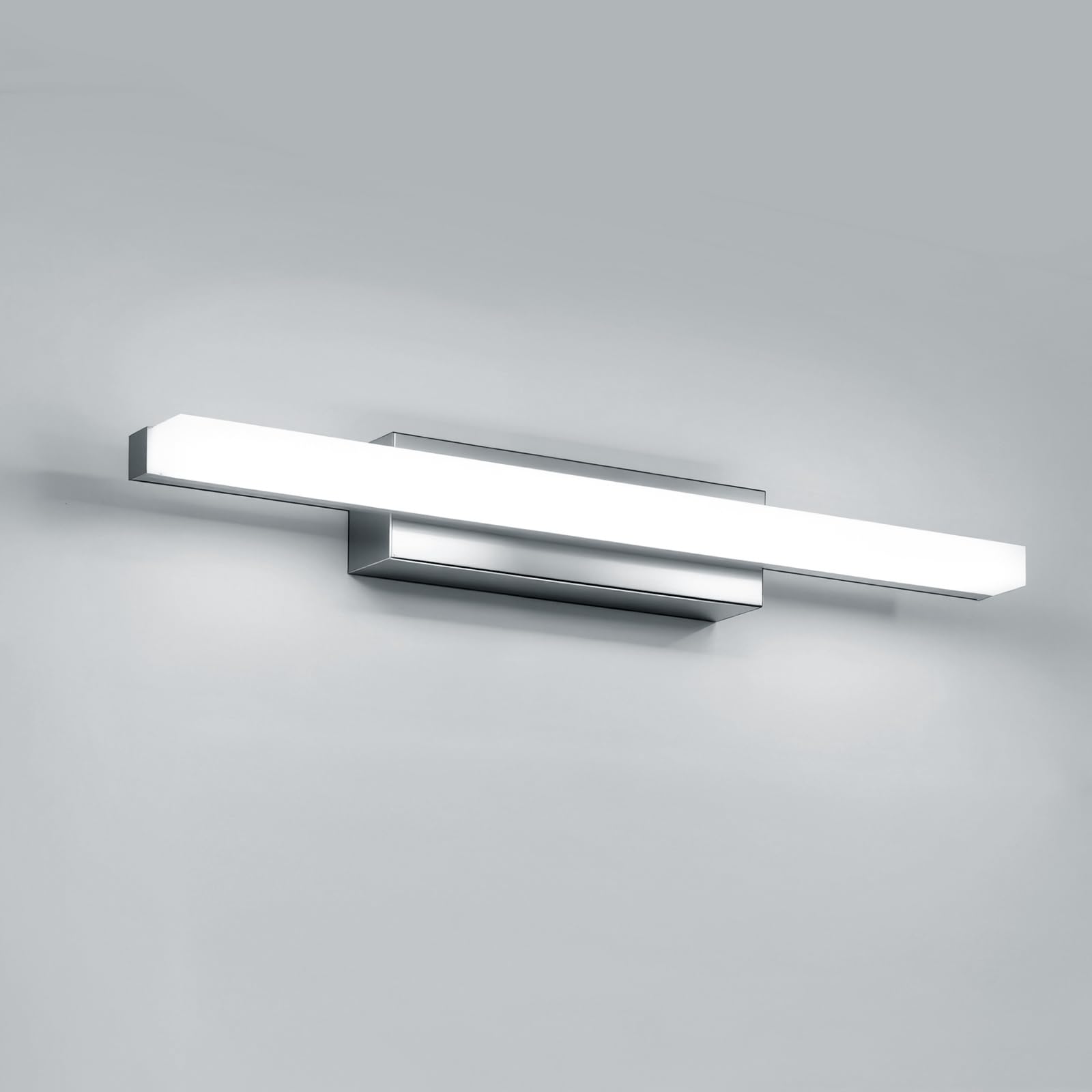 Yafido Aplique Espejo de Baño 40CM LED Maquillaje Luz Blanco Natural Para Lavabo, 9W Cromo IP44 Lampara 6000K Cuarto Luces Tocador Pared 230V Bathroom Light sobre Mirror