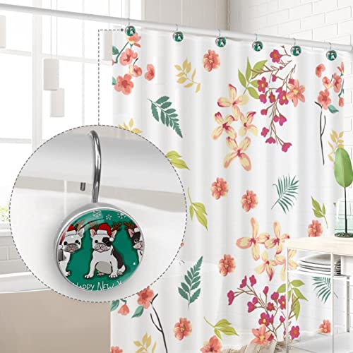 Crochets rideau de douche 12 pièces anneaux acier inoxydable