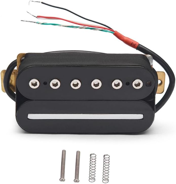 Black Electric Guitar Humbucker Neck Bridge Pickup Set Blade/Hex Screw Adjusting Dual Coil Guitar Pickup with 4 Conduct Cable/Coil Splitting
