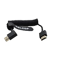 Vista 35 de Cable HDMI en espiral 8K ángulo derecho izquierdo tipo A HDMI 2.1 Cable para cámaras Sony Canon R5 Nikon Blackmagic Pocket Cinema