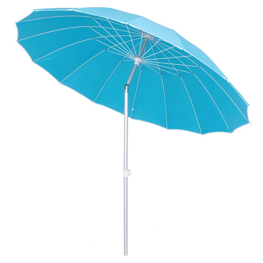 LOLAhome Parasol sombrilla con Varillas Flexibles de Fibra de Carbono y mástil de Aluminio de Ø 250 cm