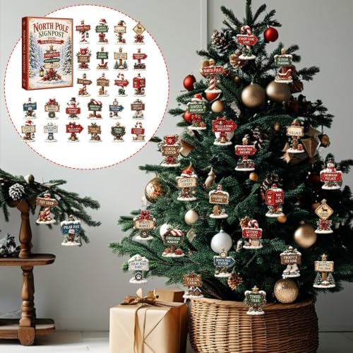 Calendrier de l'Avent panneau routier de Noël Décoration de Panneau Routier – vue 9