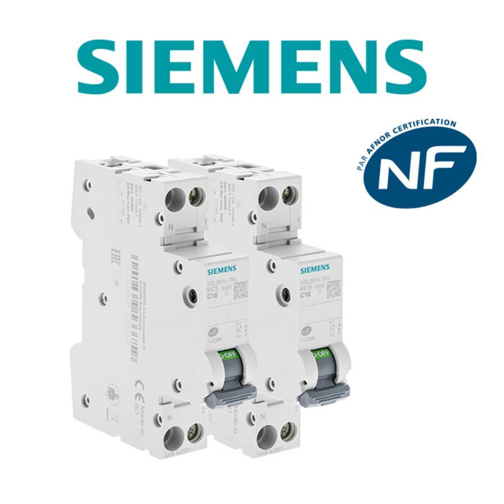 Lot de 2 Disjoncteurs électriques phase + neutre 16A