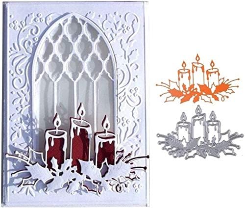U-horizon Candle Cutting Dies, DIY Scrapbooking Metal Embossing Stencil Template Mold for Album Paper Card Art Craft - Image 3