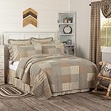 VHC Brands Farmhouse Bedding - Sawyer Mill Grey Quilt, King, Charcoal