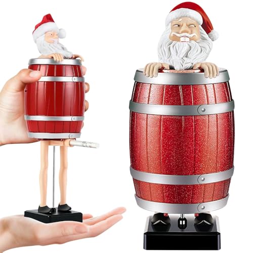 PLLYPE Lustiger Zigarettenhalter, Weihnachtsmann Zigarettenspender, Holzfass Zigarettenschachtel, Kann 9 Zigaretten halten, Geschenk für Mann, für Party, Streichgeschenk
