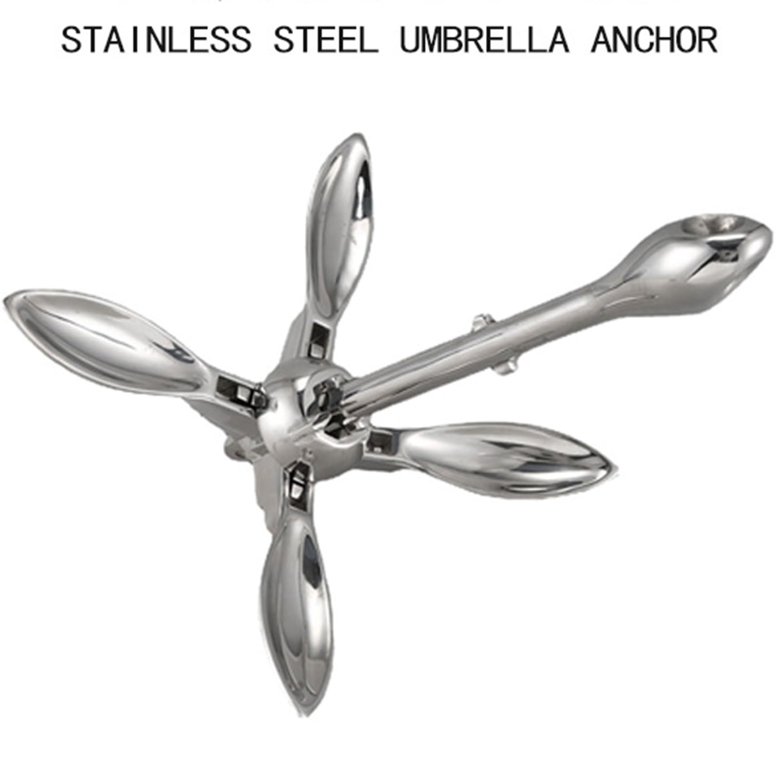 Ancora pieghevole da 1,5 kg, in acciaio inox, a 4 denti, pieghevole, robusta e durevole, per barche, yacht, pontoni, navi, accessori hardware