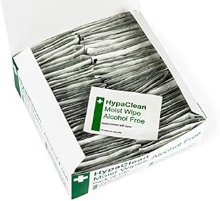 Safety First Aid Group HypaClean Moist Wound Cleansing Wipes, Alcohol Free (Pack of 100) Individually Wrapped