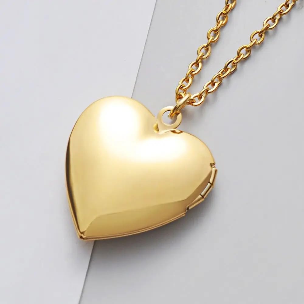 Collana con medaglione a cuore in argento sterling 925 da donna, collana con pendente a forma di foto, immagine che contiene immagini