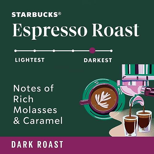 Image of Starbucks Ground Coffee, Dark Roast Coffee, Espresso Roast, 100% Arabica, 1 bag (28 oz) (Pack of 2)