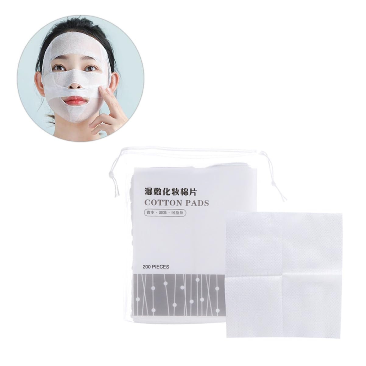 Housoutil Facial Cotton Pads Hydropathic Compress Non-Woven Thin Makeup Remover Sheets for Face Toner Applicati
