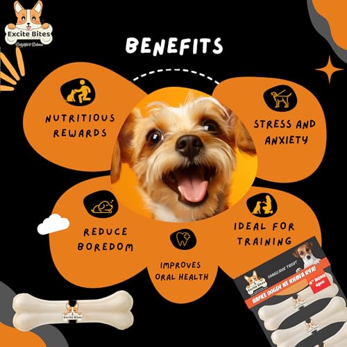 Image of Excite Bites Dog Rawhide Bones (Dog Chews) (Size 4 inch) (4Pcs),All Life Stages