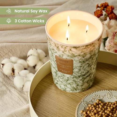Image of M&SENSE Extra Large Candle 35oz 150H SandalwoodJasmin Scented Candle,3 Wick Highly Scented Jar Candle, XL Candles Gift for Stress Relief, Meditation, Yoga