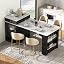 Black + Faux Marble Table + Particle Board+mdf