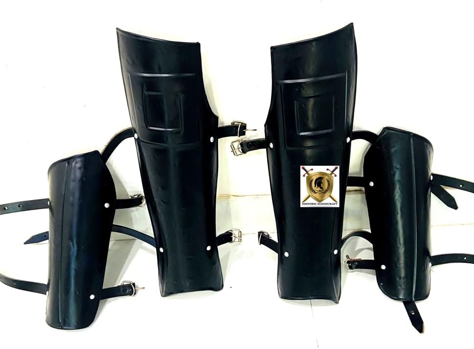 HISTORIC HANDICRAFT 300 Movie Leg Arm Guard Set Medieval Costume Spartan Warrior Arm Bracers Greek Roman Greaves Set For Halloween Costume
