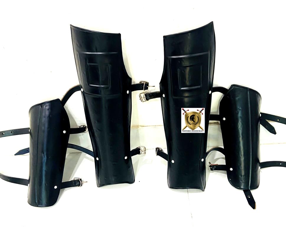 HISTORIC HANDICRAFT 300 Movie Leg Arm Guard Set Medieval Costume Spartan Warrior Arm Bracers Greek Roman Greaves Set For Halloween Costume