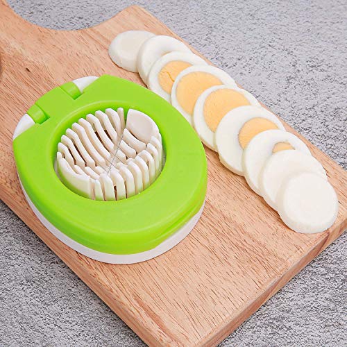 Egg Slicer, Egg Cutter, 2-In-1 Multi-Function Boiled Egg Slicer With Stainless Steel Cutting