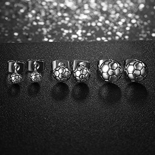 Sport Stud Earrings Set for Women and Men Hypoallergenic Sports Enthusiast Basketball Football Volleyball Tennis Ball Earrings Pack of 3 Pairs3