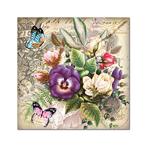 Panneau en bois vintage papillon bleu pour habiller un mur vide de cuisine ou salon
