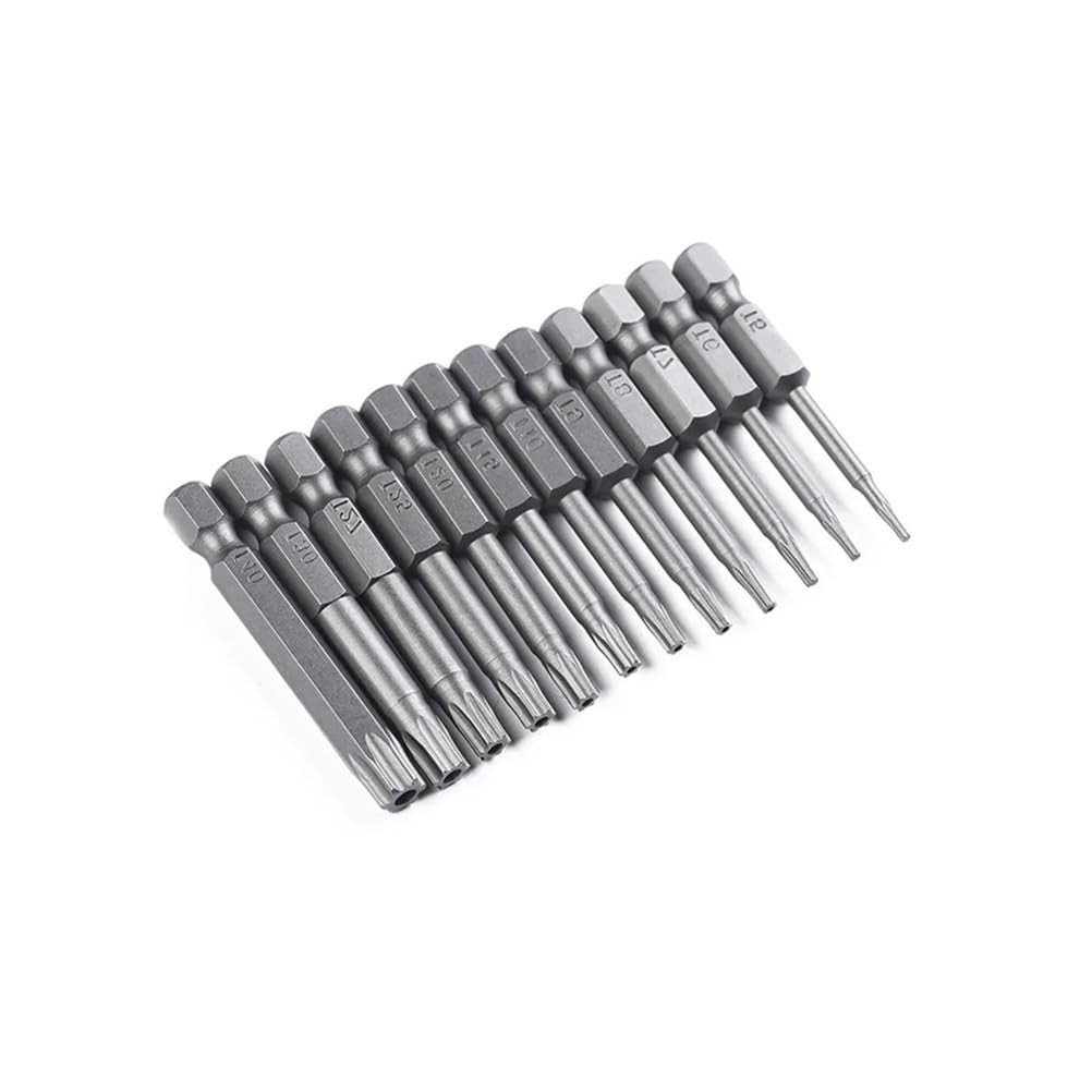 Ruxyoie 12Pcs Hollow Star Magnetic Bit Set Chrome Vanadium Steel