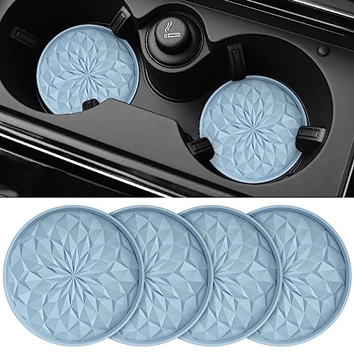 ME.FAN Car Coasters for Cup Holders [4 Pack] - 2.75In Silicone Auto Mug Mats - Universal Non-Slip Recessed Car Interior AccessoriesEther