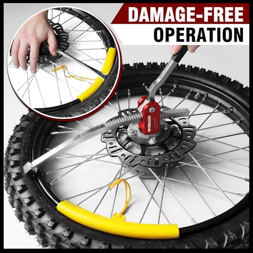 Image of SporGain Dirt Bike Tire Changing Tool Kit for Motocross and Enduro, Dirt Bikes 16 inch to 21 inch Wheels, Comes with 15 /17 /20 /25mm Axles, Colour