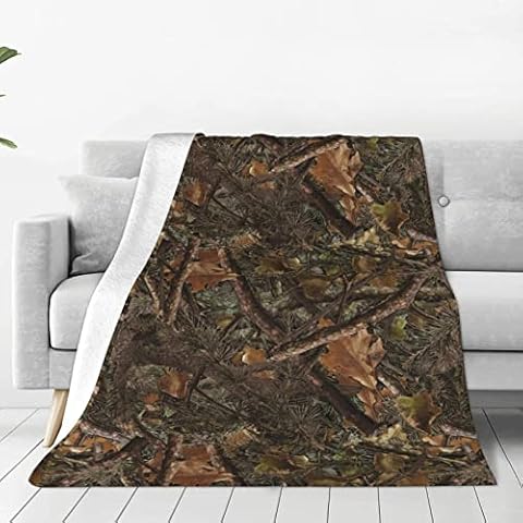 Camouflage Camo Hunting Tropical Jungle Full Fleece Throw Cloak Wearable Blanket Flannel Fluffy Comforter Quilt Nursery Bedroom Bedding King Size Plush Soft Cozy Air Conditioner Blanket Cover