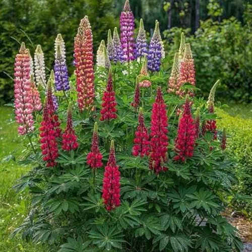 ZEshops 100 Lupine Flower Seeds – Colorful Perennial Blooms for Borders and Pollinator Gardens, Non-GMO and Easy to Grow