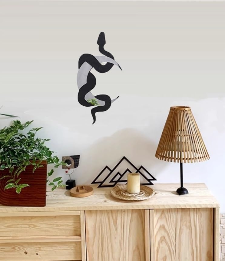 Black Snake & Crescent Moon Wall Mirror - Gothic Boho Decor For Bedroom Or Living Room - View #10