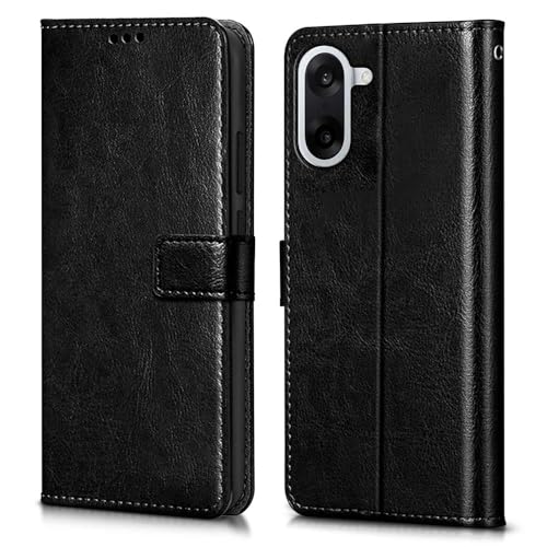Image of WOW IMAGINE Shock Proof Flip Cover Back Case Cover for 1+ OnePlus Nord CE 5 5G (Flexible | Leather Finish | Card Pockets Wallet & Stand | Black)