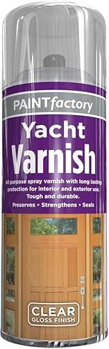 MIXEL All Purpose Yacht Varnish, Professional Gloss Finish Spray Wood Colour Paint, Interior and Exterior Application, Fast Drying Sealer, Easy to Apply, 400ml (Pack of 1)