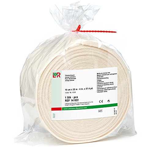 Lohmann & Rauscher-25758tg Cotton Stockinette, 100% Cotton Tubular Bandage for Protection Under Casts, 10 cm x 25 m Roll