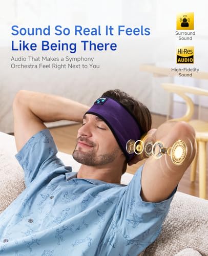 Image of Perytong Sleep Headphones Bluetooth Headband Earphones, Wireless Sleeping Headphones Headband for Sleeping, Sports, Gifts, Workout, Jogging, Yoga, Insomnia, Air Travel, Meditation