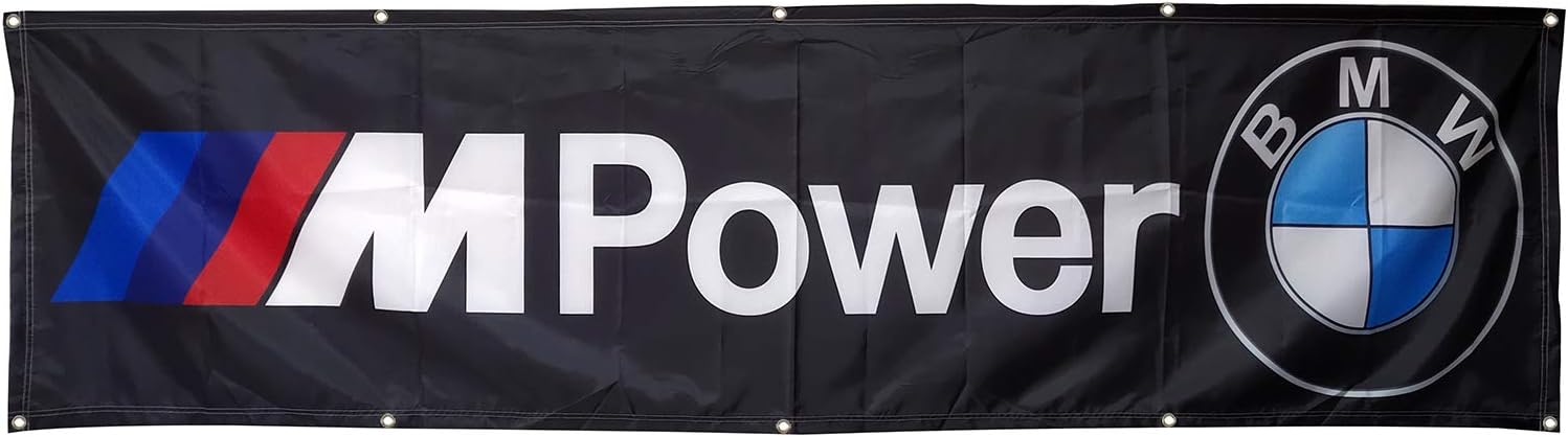 BMW Flag M Power Automotive Repair Racing 2x8ft Banner
