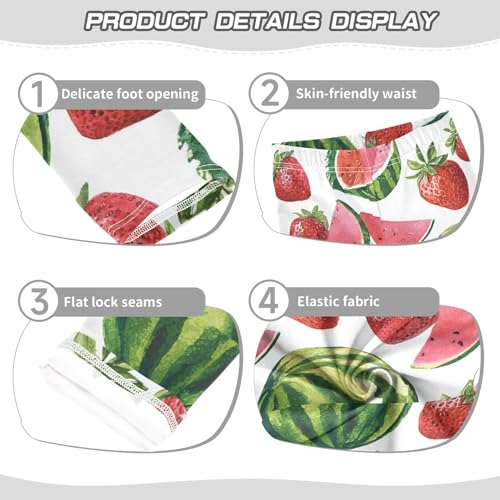 Boccsty Cute Watercolor Watermelon Strawberries Girls Leggings Kids Yoga Pants Dance Active Tights 4T3