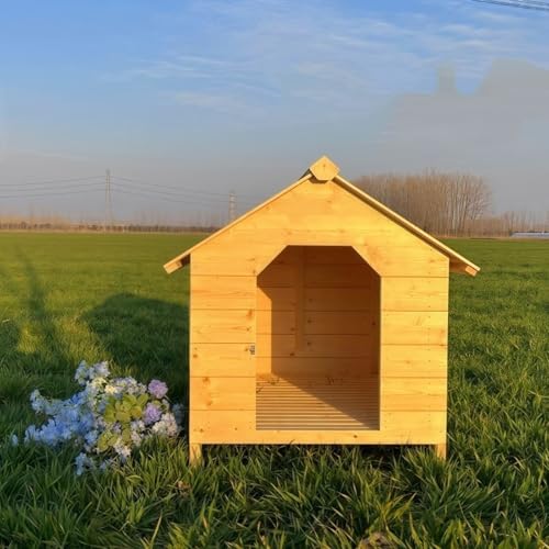 Deerou 2025 無垢材の犬小屋 屋外の木造犬小屋 大型犬小屋 屋外防水犬小屋 木製の防水犬小屋 四季対応ユニバーサル犬小屋屋外用無垢材犬小屋屋内用猫小屋中型・大型犬ケージ屋外用犬小屋防水 (42*35*38CM)