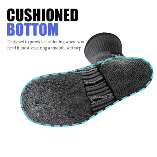 JOYNÉE 8 Pairs Mens Cushioned Crew Athletic Socks, Moisture Wicking Breathable Socks for Sport Running,Black,Sock Size:10-134