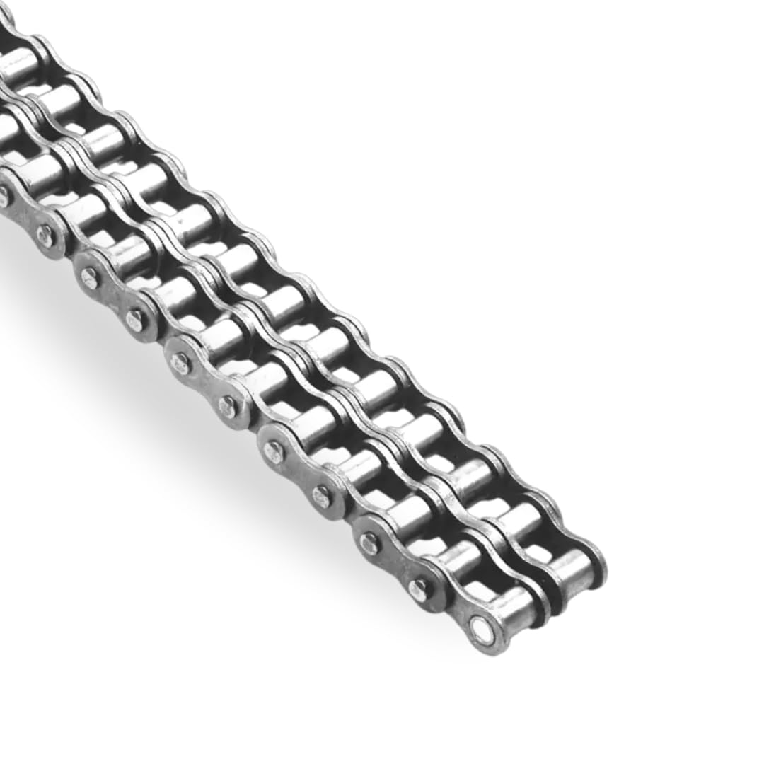 CMW - Catene di trasmissione - Piastre diritte - Doppia dentatura - Nichelate - Passo 12,7 mm - ISO - 08B-2 - Rotolo da 5 metri