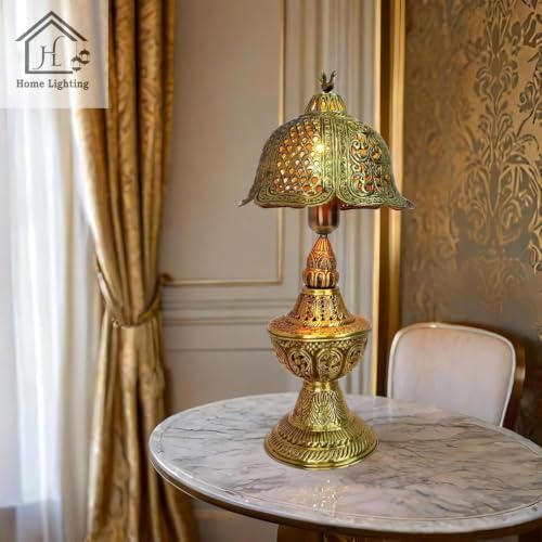 Image of Jodhpur Hand Tooled Copper Table Lamp | Bedroom & Living Room, Decorative Item, Incandescent Lamp, Home Decorative