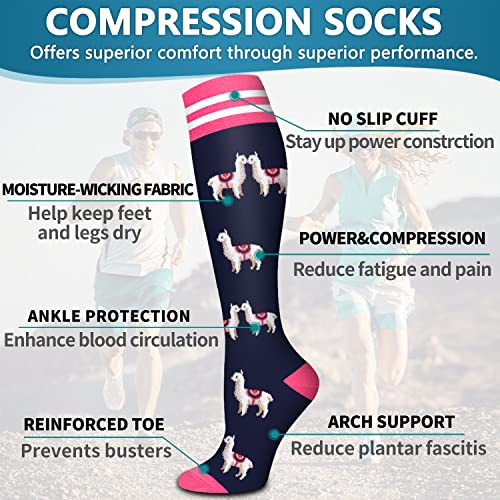 Bluemaple 6 Pack Copper Compression Socks For Women And Men Circulation-Best Support For Medical, Running,Nursing,Athletic #TOP4